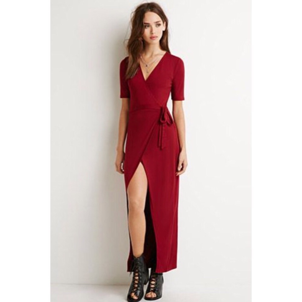 Forever 21 - Burgundy Wrap Maxi Dress